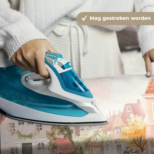 Bloemen - Huizen - Dorp Wandkleed katoen klein -sfeer9