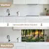 Bos - Bloemen - Lavendel - Zon - Paars - Natuur keuken achterwand 2 middel -voor-na_DE