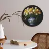 Geel - Tulpen - Vaas - Bloemen Akoestische PET Vilt - Rond klein -sfeer3