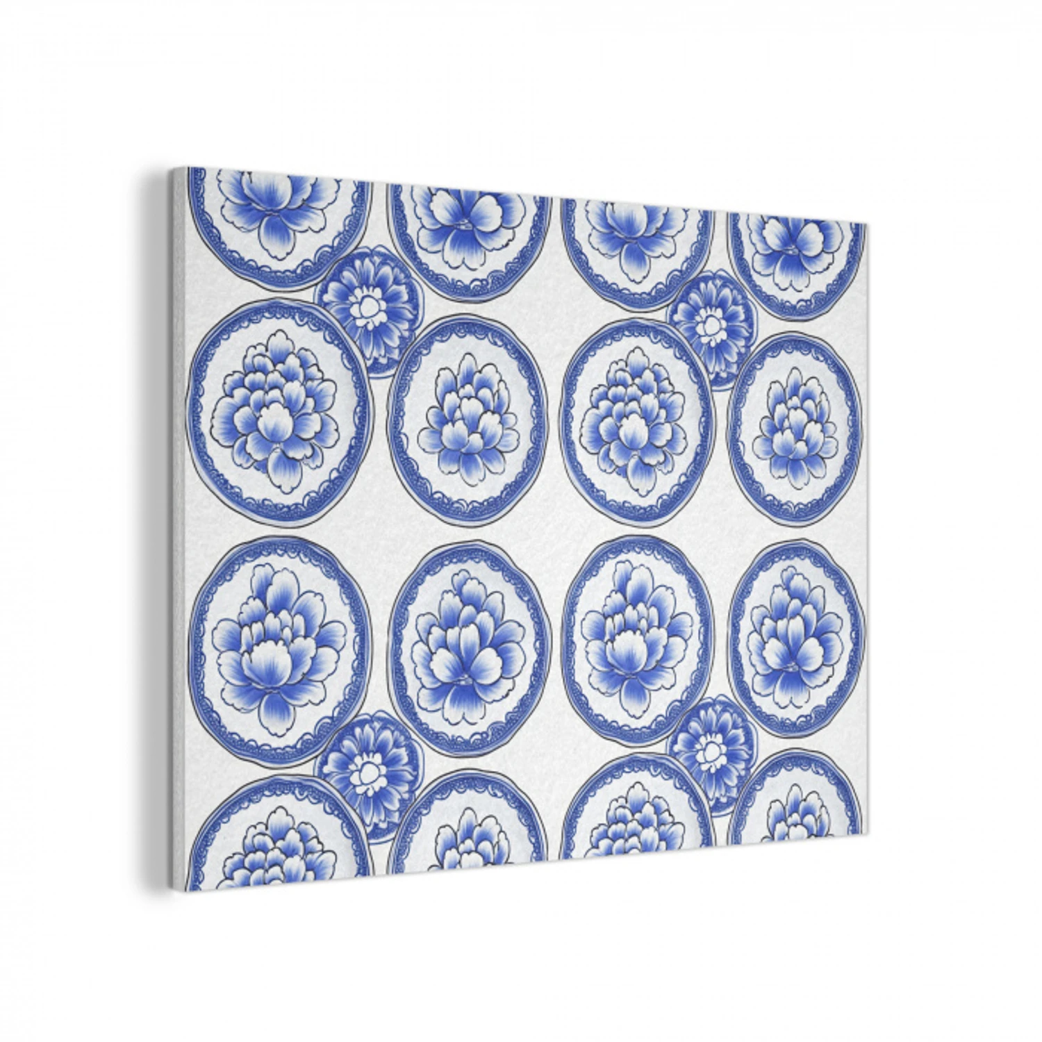 Cirkels - Bloemen - Blauw PET vilt klein 837 -3d