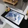 Kat - Patroon - Blauw Inductie beschemer met haakjes klein -sfeer1