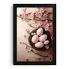 Roze - Bloesems - Eieren fotolijst zwart zonder passe partout klein -3d