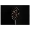 Koffiebonen - Lepel - Zwart tuinposter los doek groot -3d