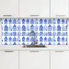 Patroon - Huizen - Blauw keuken achterwand 2 middel 871 -3d