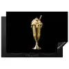 Milkshake - Goud - Drinken - Zwart Inductie beschermer vinyl 3mm klein -3d