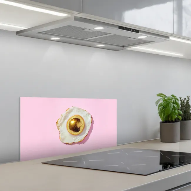 Ei - Disco - Ontbijt - Glitter keuken achterwand spatscherm klein -3d_schuin