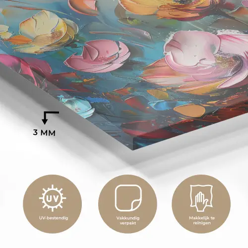 Klaprozen - Bloemen - Kunst - Botanisch plexiglas 5mm klein -sfeer2