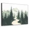 Pad - Bomen - Bos - Illustratie Textielframe zwart klein -3d