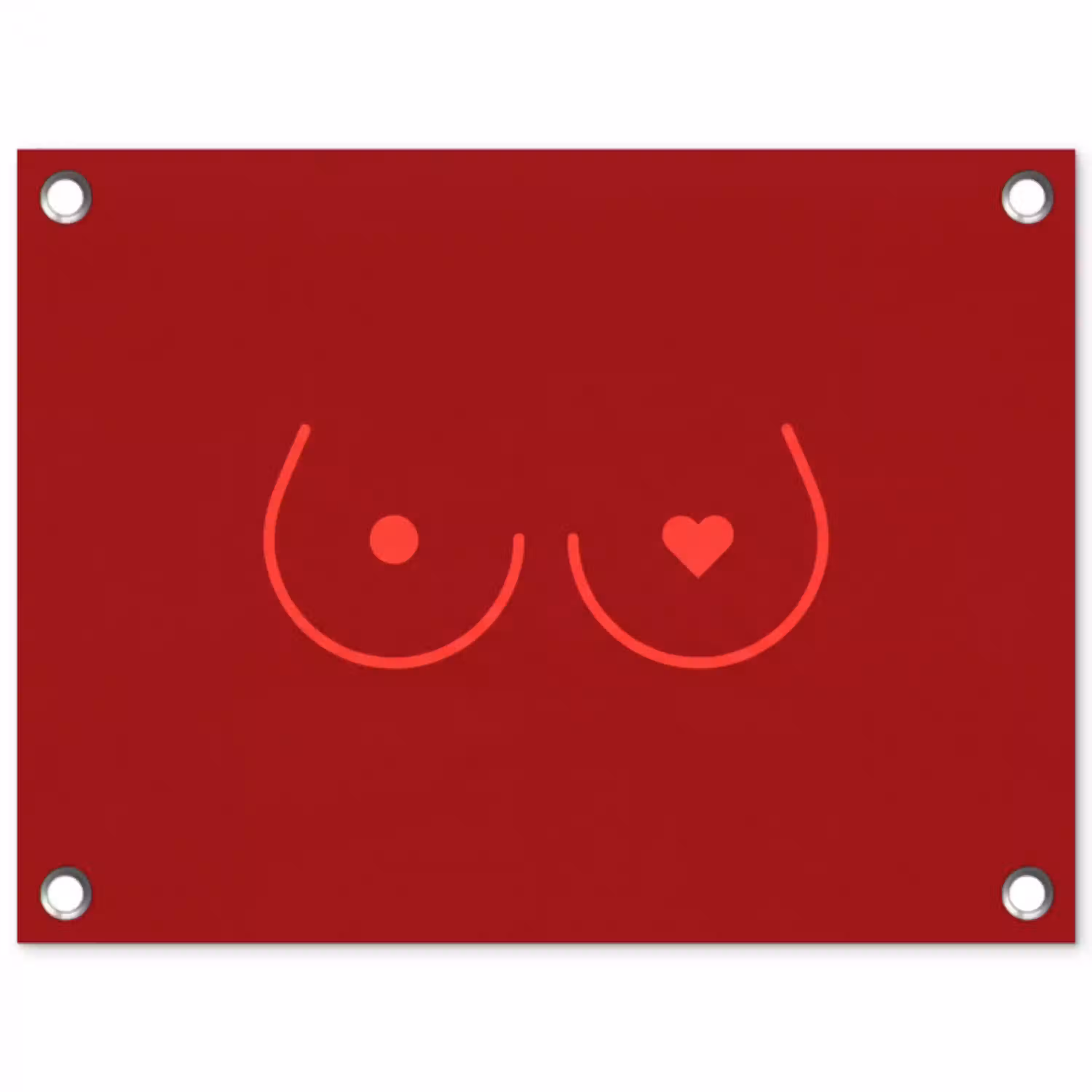 Minimalistisch - Lijnillustratie - Rood tuinposter los doek klein -3d