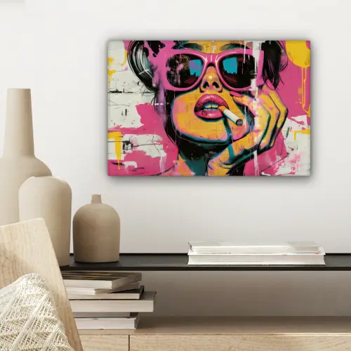 Portret - Vrouw - Abstract - Zonnebril canvas 2cm klein -sfeer6