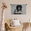 Vrouw - Pasta - Zwart - Wit Wandkleed katoen klein -wsfeer5_kind