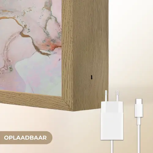 Rood - Marmer - Goud Light Box met batterij (Wandlamp) middel -USP_websiteoplaadbaarNL