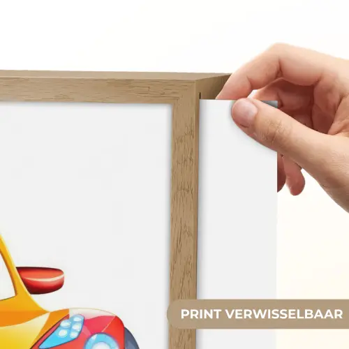 Raceauto - Oranje - Jongens - Kinderen - Auto Light Box met batterij (Wandlamp kind) middel -USP_websiteprintNL