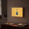 Gitaar - Akoestisch - Geel - Minimalistisch Light Box met batterij (Wandlamp) middel -sfeer1