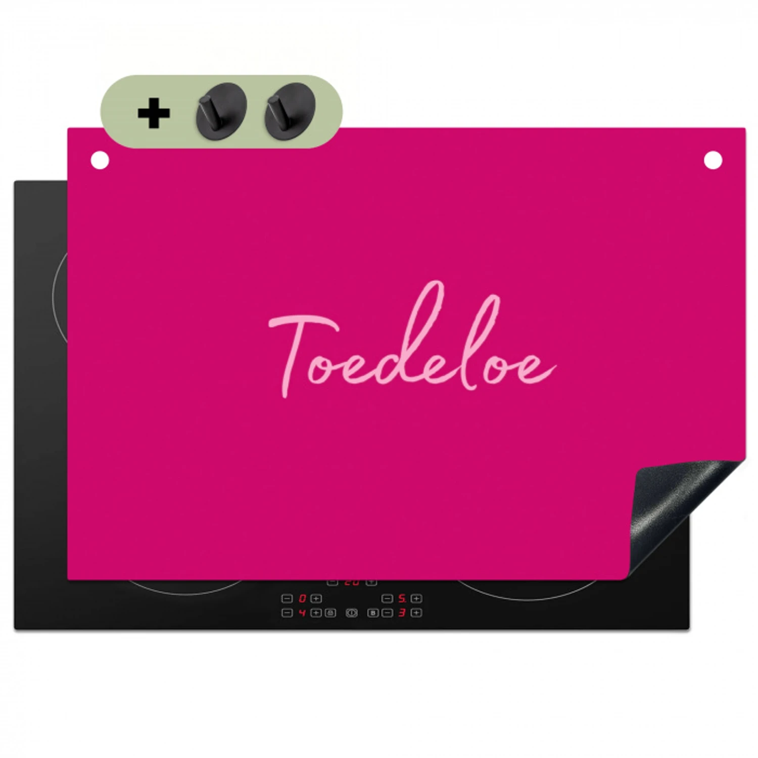 Toedeloe - Roze Inductie beschemer met haakjes klein -3d