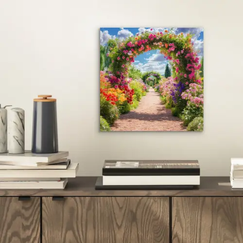 Doorkijk - Bloemen - Kleurrijk - Natuur aluminium wit klein -sfeer1