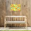 Kiwi - Sinasappel - Mango - Perzik Tuinposter op houten frame 2 cm dik klein 845 -sfeer4