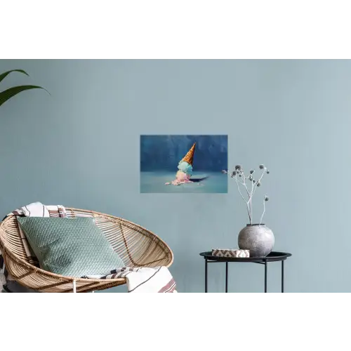 Ijshoorn - Bolletjes - Smelt - Roze Muursticker klein -plant