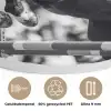 Springen - Paard - Zwart - Wit Akoestische PET Vilt - Rond klein -closeup_NL