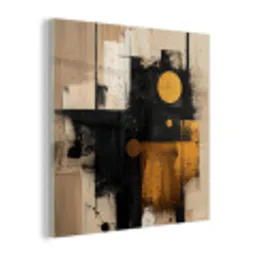 Abstract - Zwart - Goud - Modern plexiglas 5mm klein -z3d