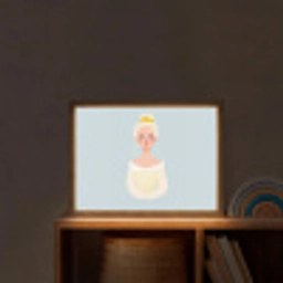 Prinses - Kroon - Blauw Light Box met batterij (Wandlamp kind) middel -sfeer1_kind