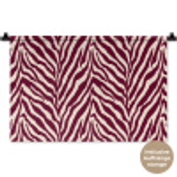 Zebra - Motief - Bordeaux - Rood Wandkleed katoen klein 269 -t3d_DE