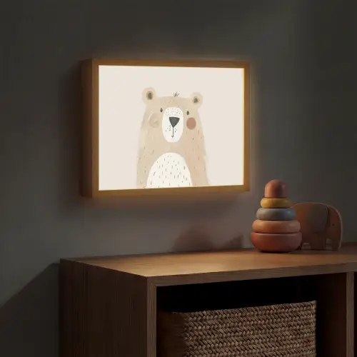 Beer - Dier - Wilde dieren Light Box met batterij (Wandlamp kind) middel -sfeer5_kind