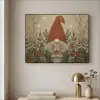 Kerstgnome - Konijntjes - Kleurrijk Textielframe zwart klein -sfeer2
