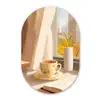 Thee - Boek - Thee - Herfst Wandcirkel Ovaal Aluminium middel -3d