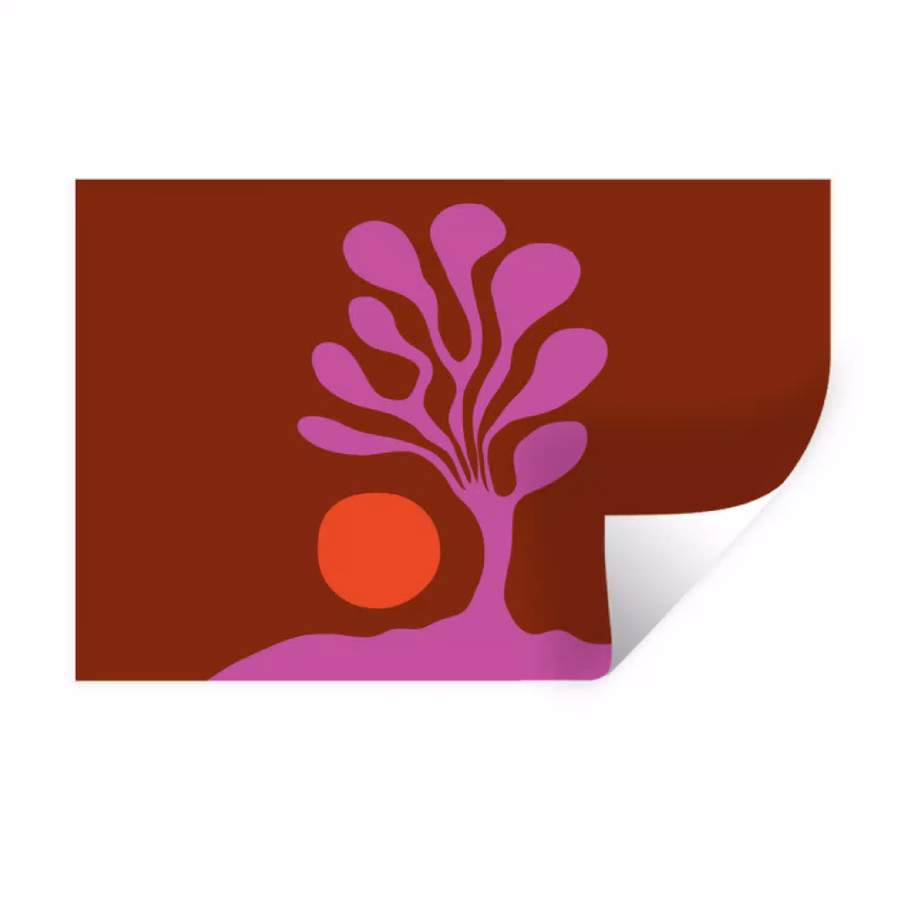 Boom - Paars - Cirkel - Vloeiend Muursticker klein -3d