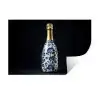 Champagne - Bloemen - Goud - Chique Muursticker klein -3d