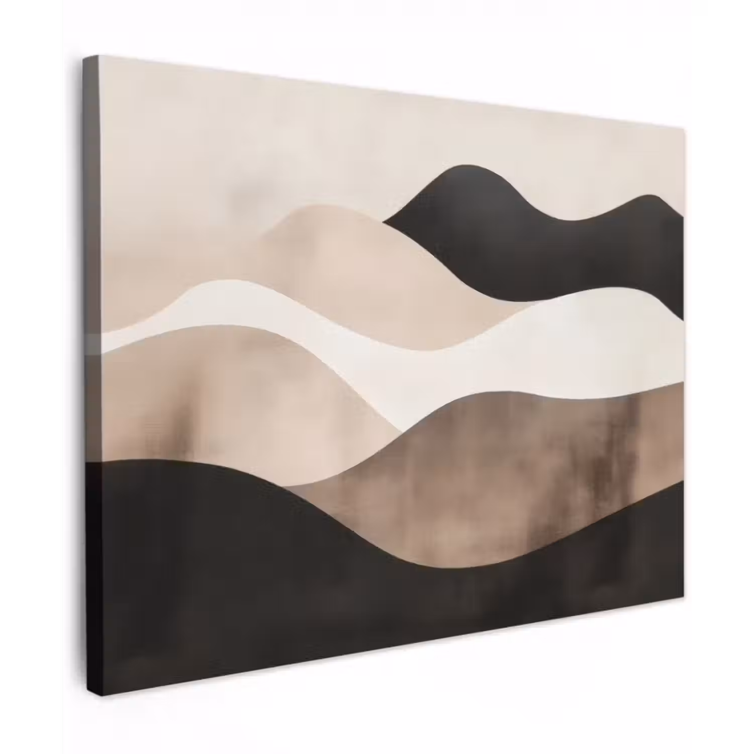 Leinwandbild - Abstrakt - Landschaft - Wellen - Cremefarben