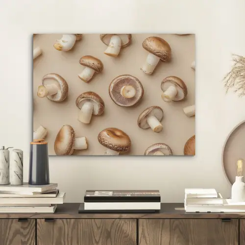 Kastanje Champignons - Beige PET vilt klein -sfeer1