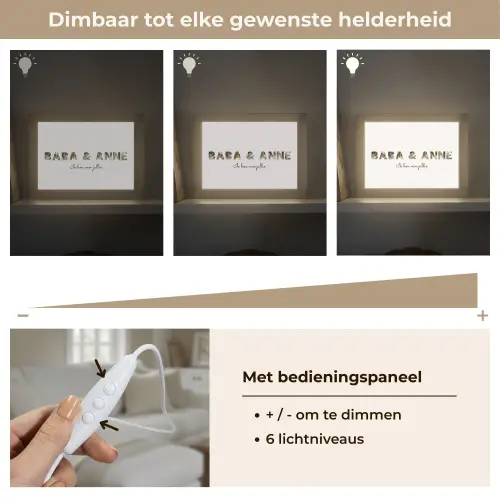 Baba & Anne - Lettercollage Light Box met kabel (Tafellamp) klein -USP_dimbaarNL