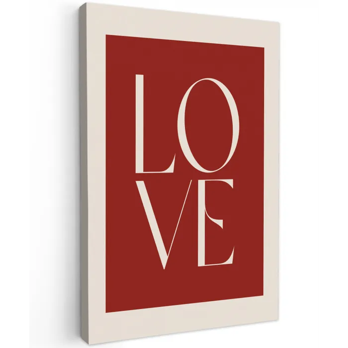 Love - Rood - Minimalistisch canvas 2cm klein -z3d
