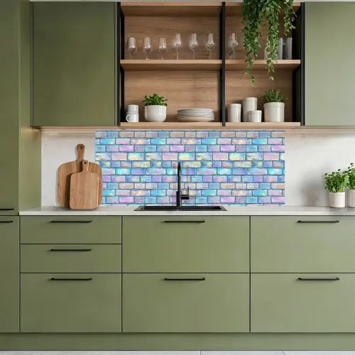 Regenboog - Glans - Steen keuken achterwand 2 middel 871 -sfeer3