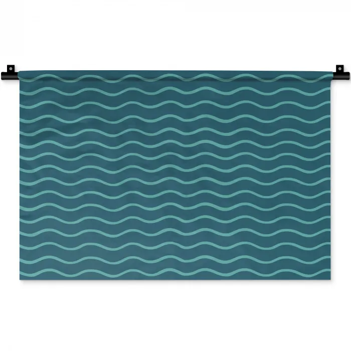 Zee - Dieren - Donkerblauw - Golf Wandkleed katoen klein 269 -zz3d