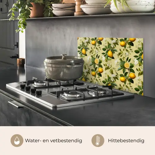 Citroen - Groen - Bloesem keuken achterwand spatscherm klein 900 -usp_NL