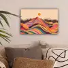 Zon - Kleurrijk landschap - Bergen canvas 2cm klein -sfeer1