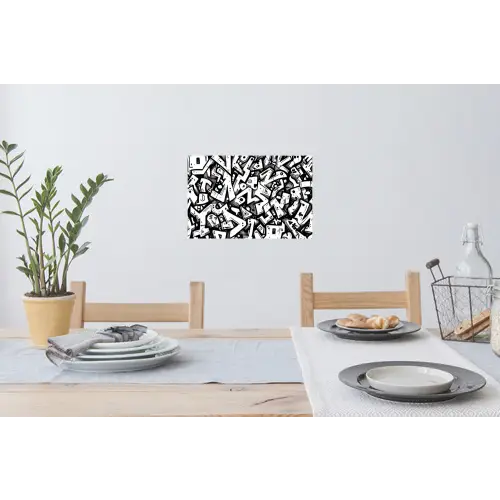 Vormen - Letters - Graffiti - Zwart Muursticker klein -eettafel