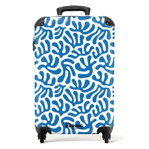 Abstract - Blauw motief NBS - Handbagage koffer - Kinderen Unisex middel -productfoto_recht