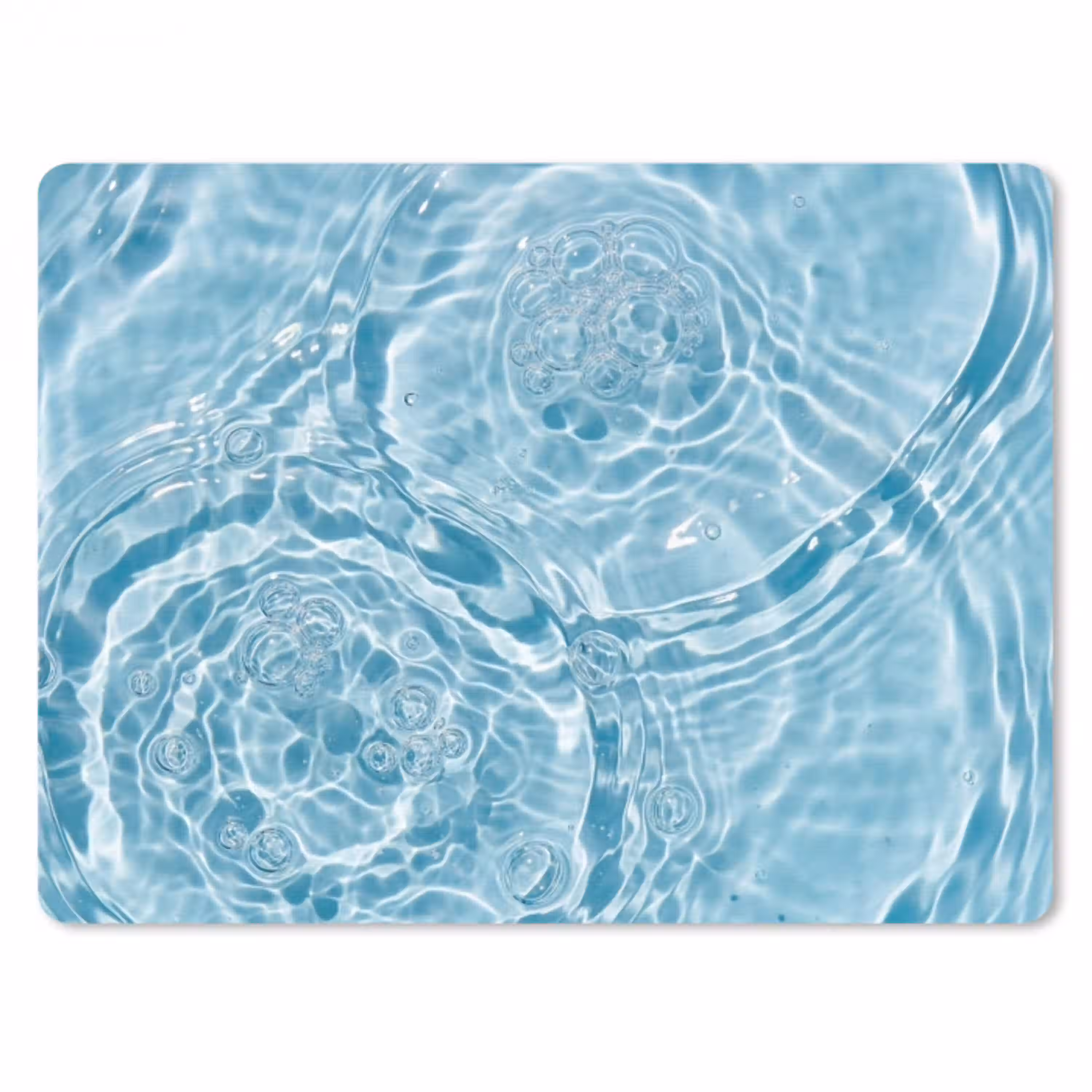 Water - Blauw - bubbels muismat rubber klein -3d