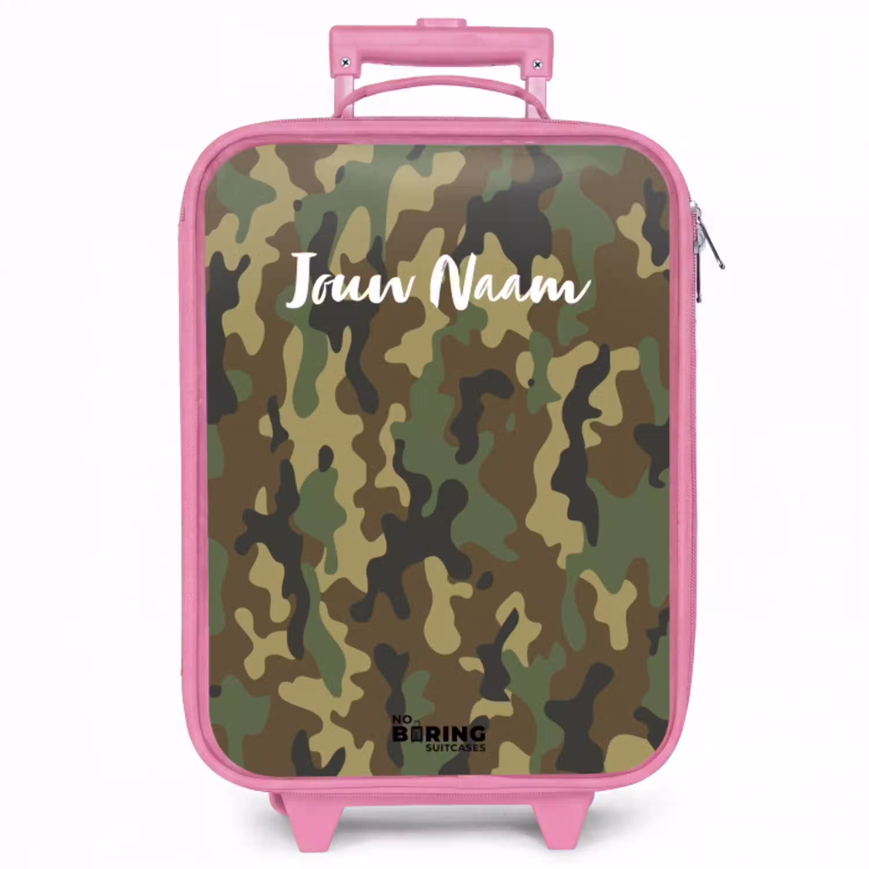 Groene camouflage met zandkleur Kinderkoffer - Roze klein -zzz_website3d