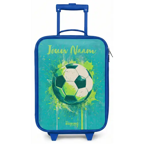 Voetbalvibes - Verfspatten - Groen - Blauw Kinderkoffer - Blauw klein -zz3dotto