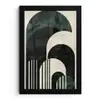 Bogen - Donkergroen - Lijnen fotolijst zwart zonder passe partout klein -3d
