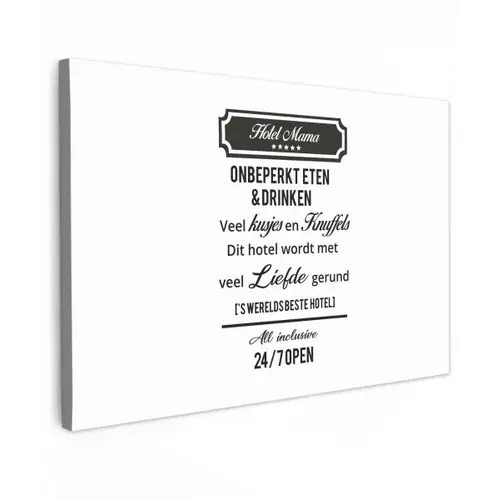 Quotes - Mama - Spreuken - Hotel mama canvas 2cm klein -z3d