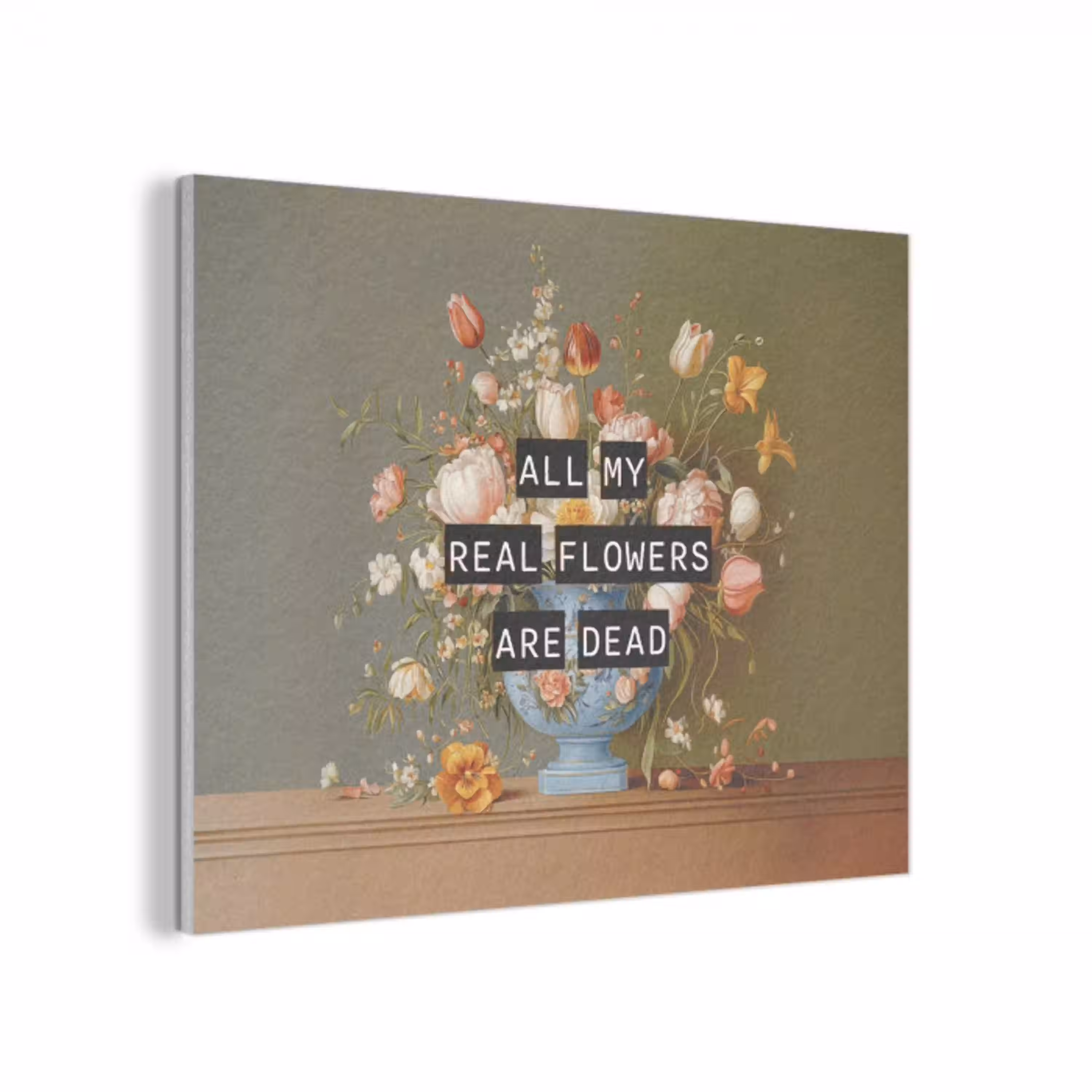 Bloem - Quote - Vintage - Art PET vilt klein -3d