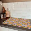 Bloemen - Retro - Patroon - Kleurrijk Inductie beschermer vinyl 3mm klein 276 -sfeer3