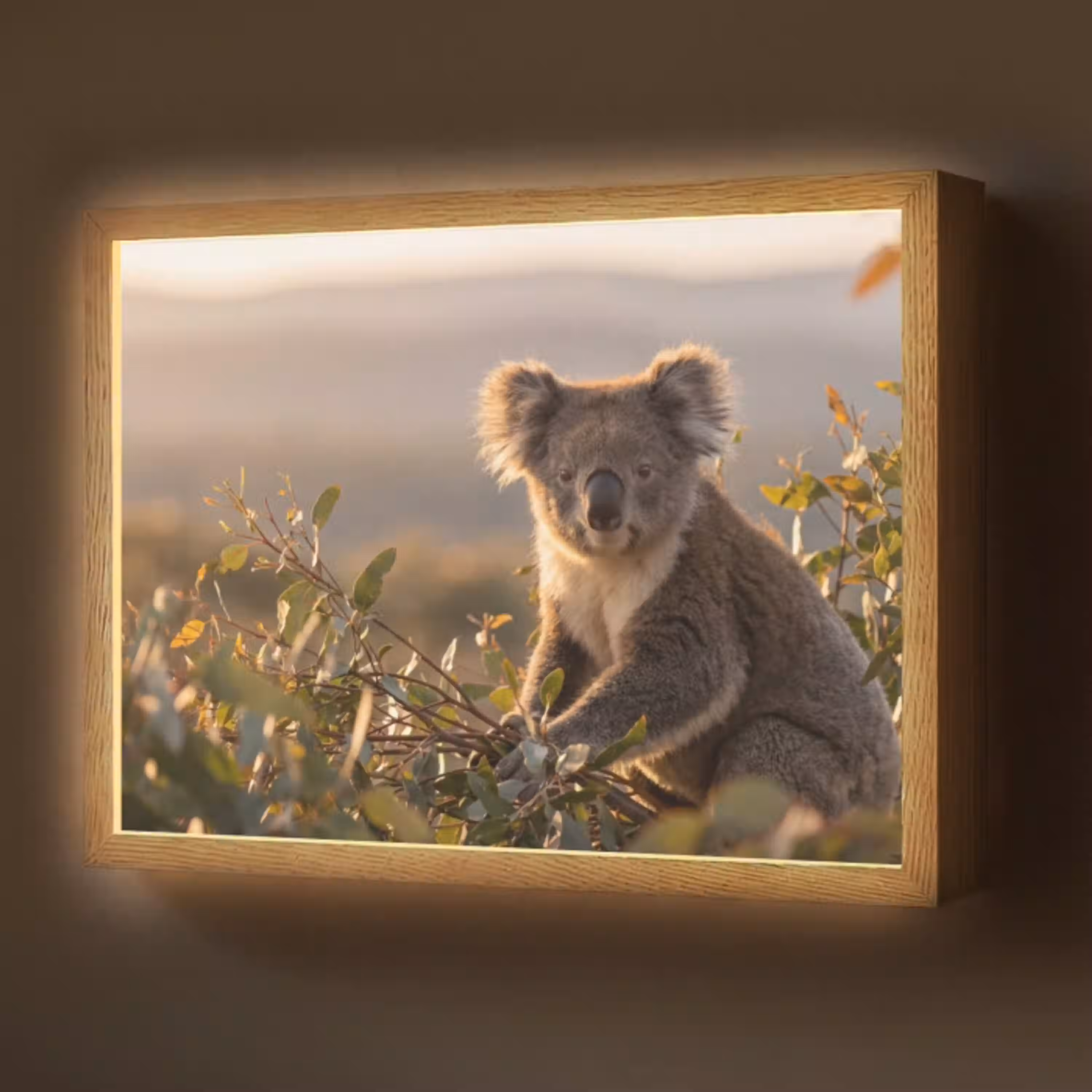 Koala - Bladeren - Ochtendlicht Light Box met batterij (Wandlamp) middel -z3d_website