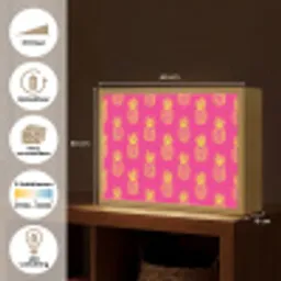 Ananas - Trendy - Roze Light Box met batterij (Wandlamp) middel 907 -USP_websiteoverzichtNL